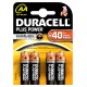 Piles Duracell AA LR06 MN1500 par 4 pièces