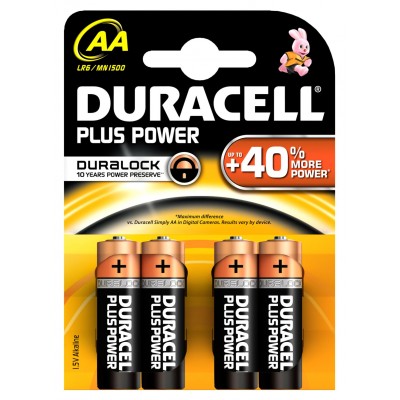 Piles Duracell AA LR06 MN1500 par 4 pièces